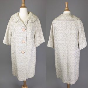 Vintage 60s Car Coat 🧥Cream Peach 1960s